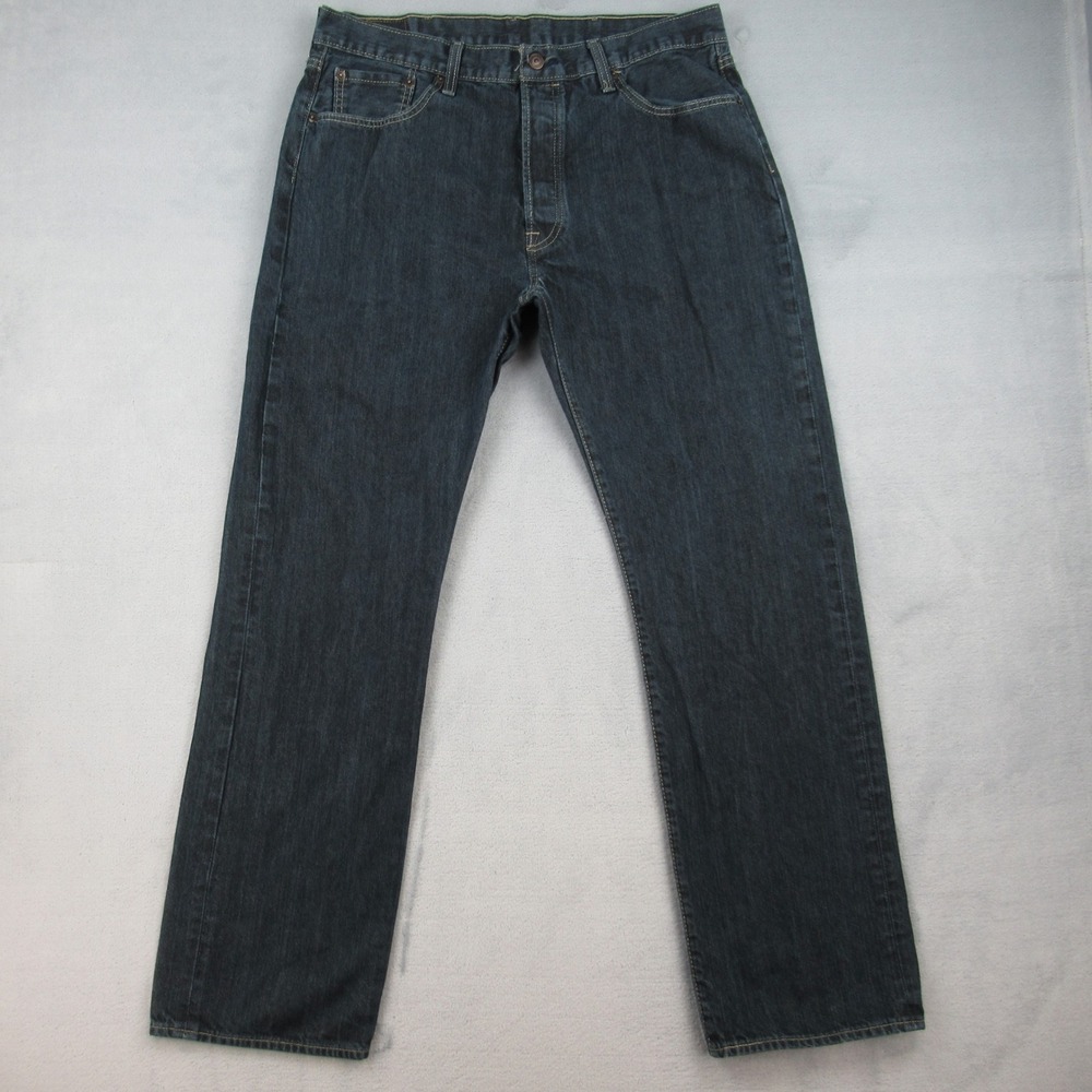 Levis 501 Original Fit Dark Wash Indigo Jeans Mens 38x34 00501-0536 Button Fly